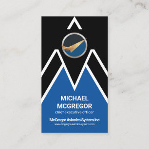 Futuristic Letter-M Jet Aeroplane Pilot Business Card