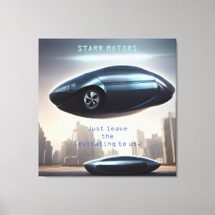 Futuristic Levitating Car Ad Canvas Print