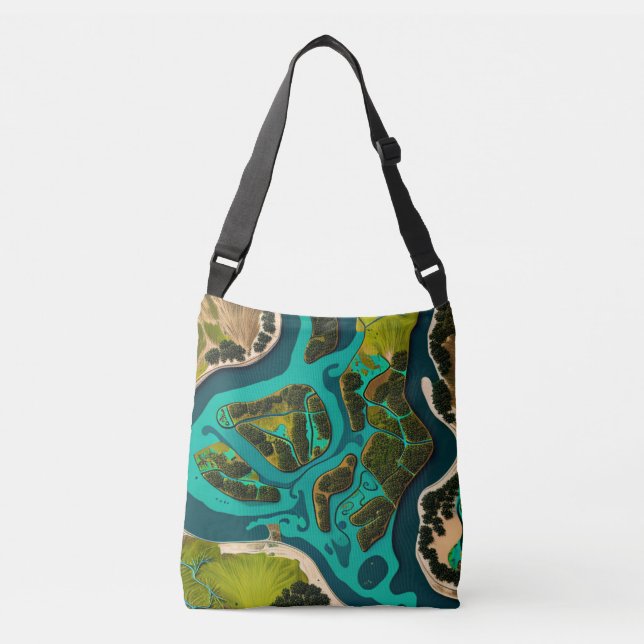 Futuristic Marshlands Crossbody Bag (Front)