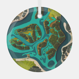 Futuristic Marshlands Glass Tree Decoration