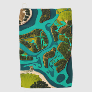 Futuristic Marshlands Golf Towel