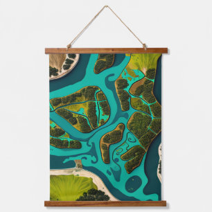 Futuristic Marshlands Hanging Tapestry