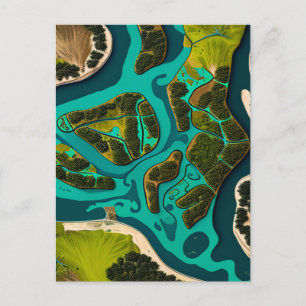 Futuristic Marshlands Invitation Postcard