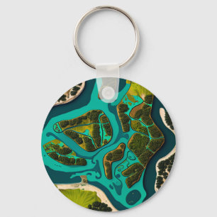 Futuristic Marshlands Key Ring