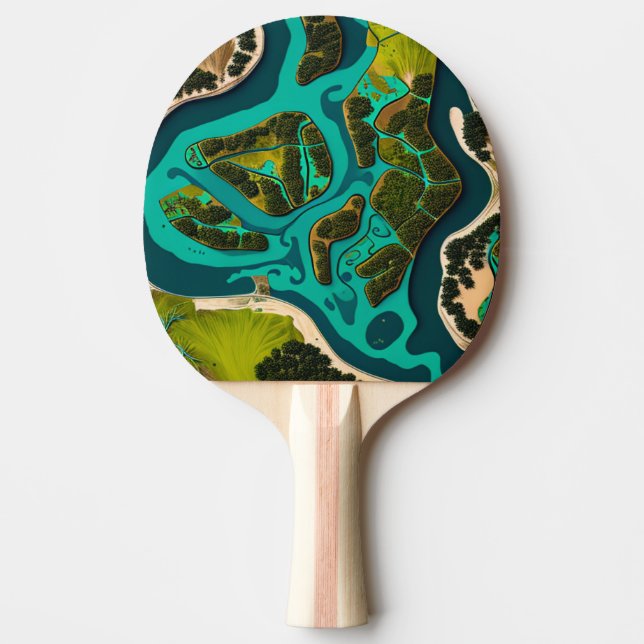 Futuristic Marshlands Ping Pong Paddle (Front)