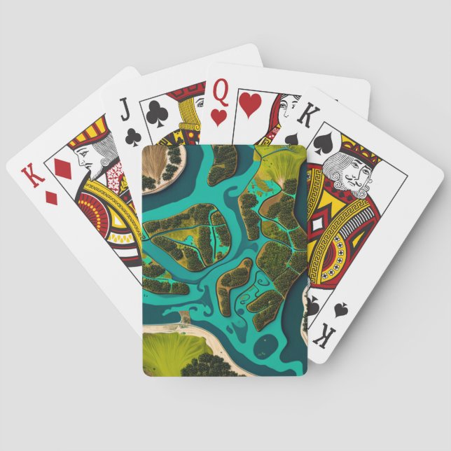 Futuristic Marshlands Playing Cards (Back)