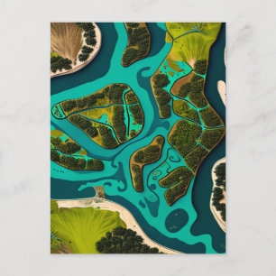 Futuristic Marshlands Postcard