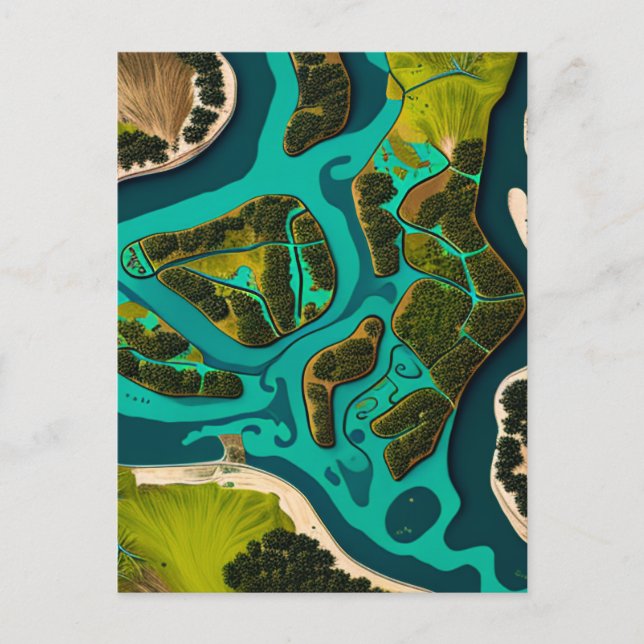 Futuristic Marshlands Postcard (Front)