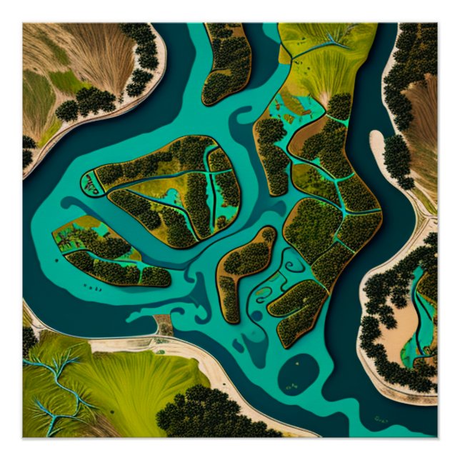 Futuristic Marshlands Poster (Front)