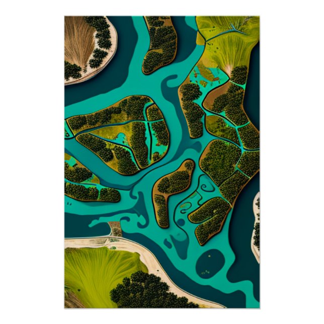 Futuristic Marshlands Poster (Front)