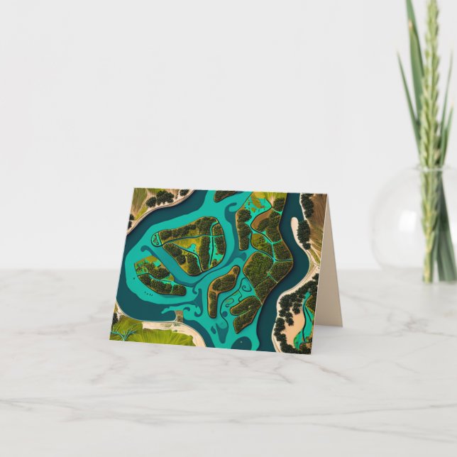 Futuristic Marshlands Thank You Card (Front)