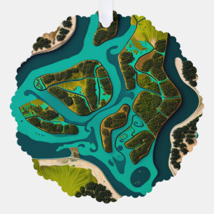Futuristic Marshlands Tree Decoration Card