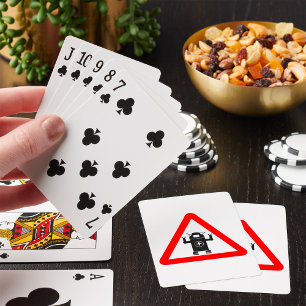 Futuristic Medical Bot Caution Sign Playing Cards