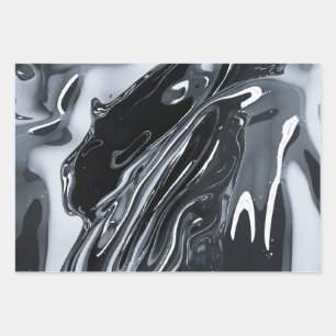 Futuristic Metallic Chrome  Wrapping Paper Sheet