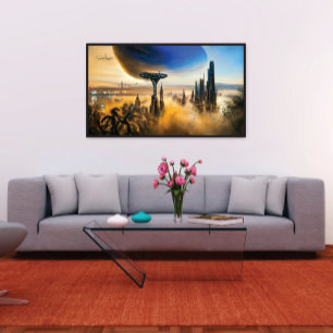 Futuristic Metropolis On Distant World Poster