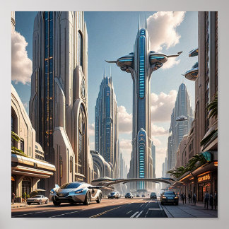 Futuristic Modern City Poster