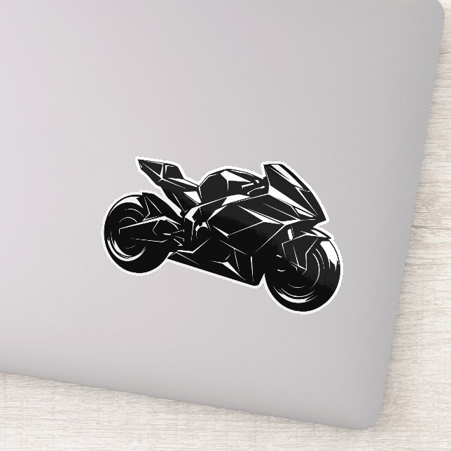 Futuristic Motorcycle Black White Vector  (Detail)