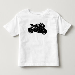 Futuristic Motorcycle Black White Vector Toddler T-Shirt