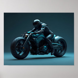 Futuristic Motorcycle Poster
