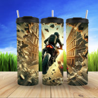 Futuristic Motorcycle With LED Lights Displaying