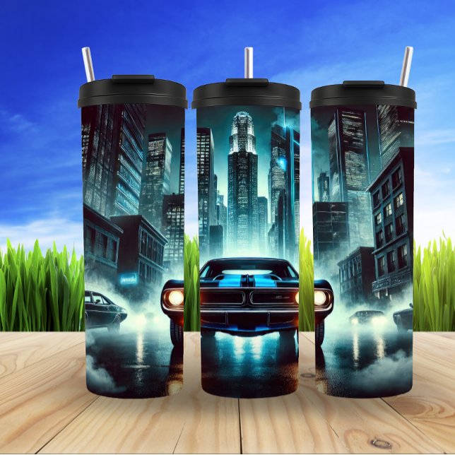 Futuristic Muscle Car Glow Thermal Tumbler (Creator Uploaded)
