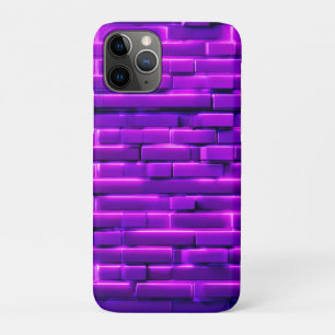 Futuristic Neon Brick Wall Design iPhone 11 Pro Case