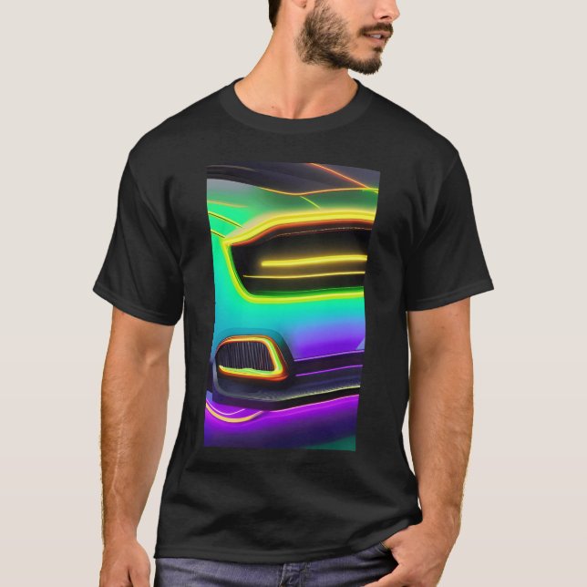 Futuristic neon car retro T-Shirt (Front)
