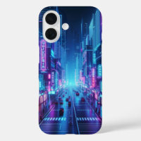 futuristic neon cityscape