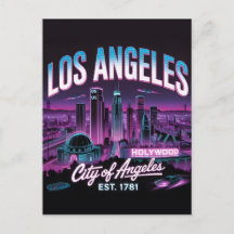Futuristic Neon Cyberpunk Los Angeles Cityscape