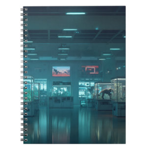 Futuristic Neon Exhibit Hall Notebook