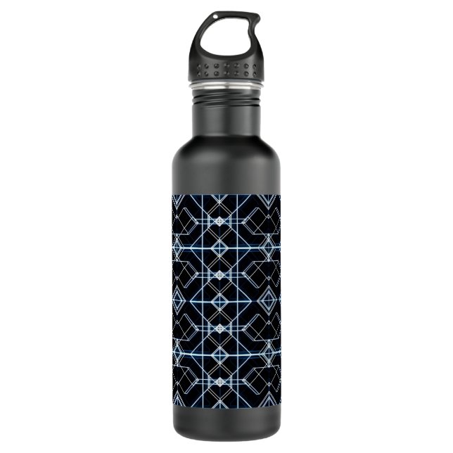 Futuristic Neon Grid Pattern 710 Ml Water Bottle (Front)