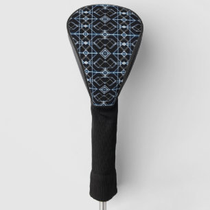Futuristic Neon Grid Pattern Golf Head Cover