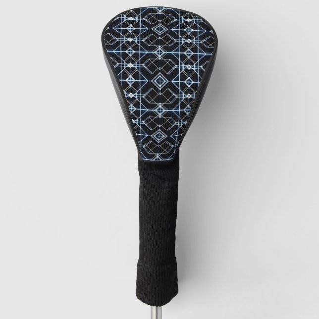 Futuristic Neon Grid Pattern Golf Head Cover (Front)