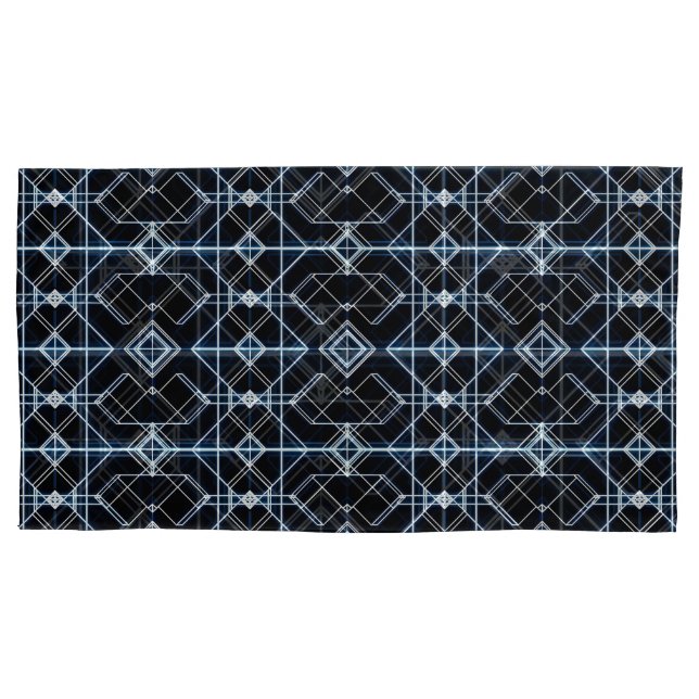 Futuristic Neon Grid Pattern Pillowcase (Front)