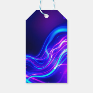 Futuristic Neon Liquid Waves – Electric Energy Flo Gift Tags