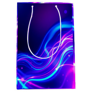 Futuristic Neon Liquid Waves – Electric Energy Flo Medium Gift Bag