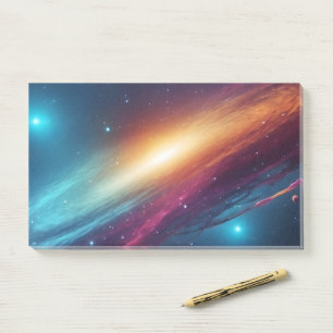 Futuristic Neon Space Galaxy Abstract Synthwave Post-it Notes
