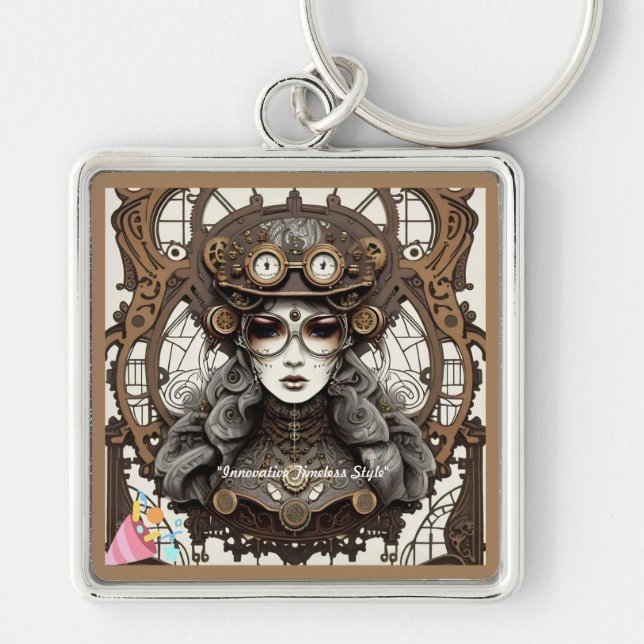 "Futuristic Nostalgia" Key Ring (Front)