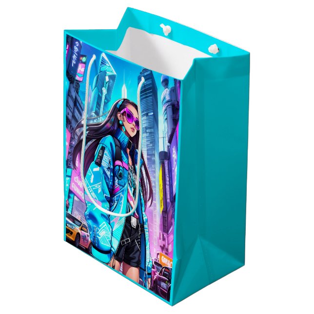 Futuristic Pop Star 0002 Medium Gift Bag (Front Angled)