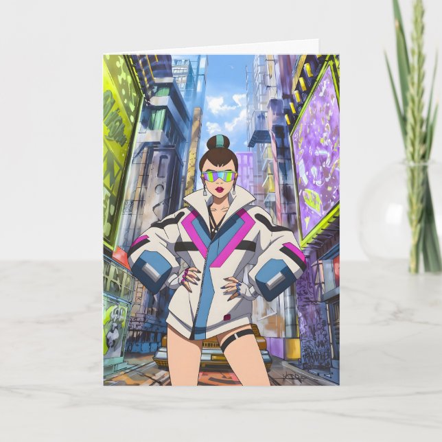 Futuristic Pop Star 0003 Thank You Card (Front)