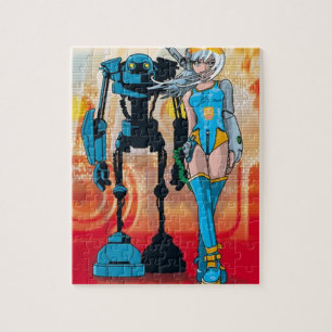 Futuristic Puzzle with Gift Box