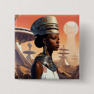 Futuristic Queen Afrofuturistic Science Fiction 15 Cm Square Badge