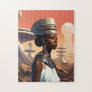 Futuristic Queen Afrofuturistic Science Fiction Jigsaw Puzzle