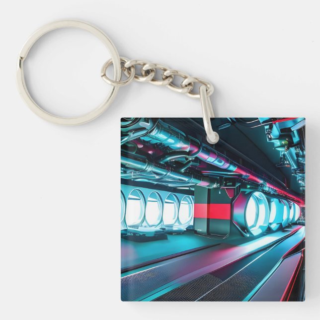 Futuristic Reactor | Advance Energy Technology Key Ring (Front)