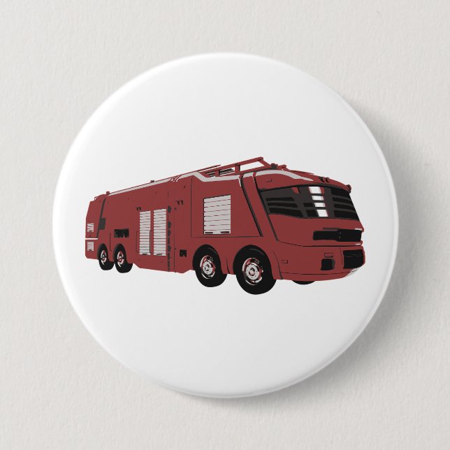 Futuristic Red Sci-Fi Command Vehicle 7.5 Cm Round Badge (Front)