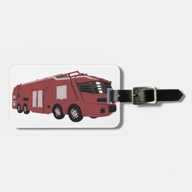 Futuristic Red Sci-Fi Command Vehicle Luggage Tag (Front Horizontal)