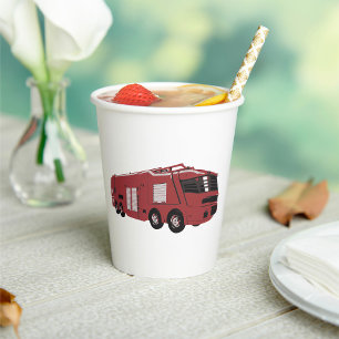 Futuristic Red Sci-Fi Command Vehicle Paper Cups