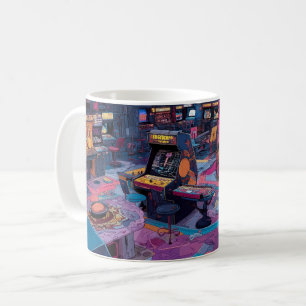 Futuristic Retro Arcade in Outer Space Coffee Mug