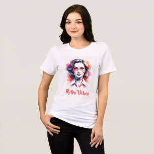 Futuristic Retro Woman Portrait Tri-Blend Shirt