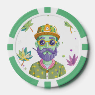 Futuristic Ride: Psychedelic Car Journey Poker Chips